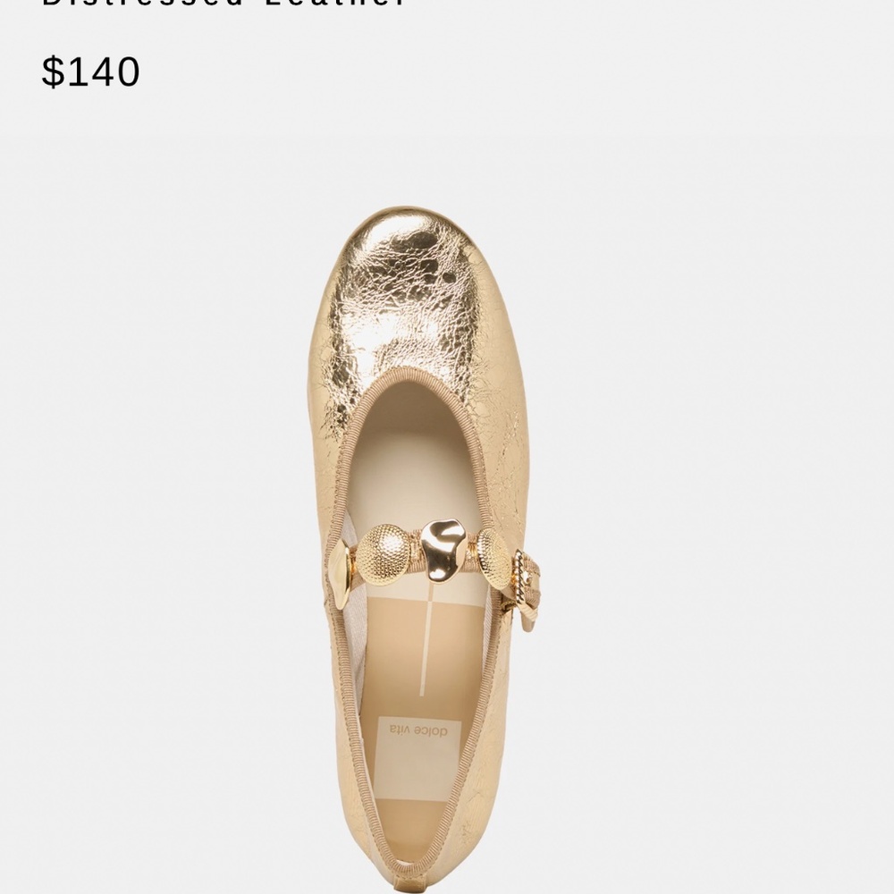 Dolce Vita Gold Distressed Leather Shoes